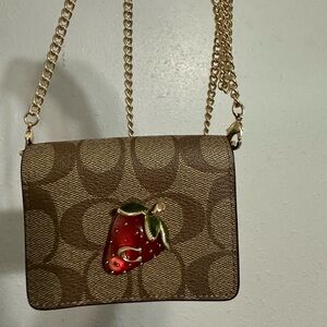 Coach strawberry mini wallet